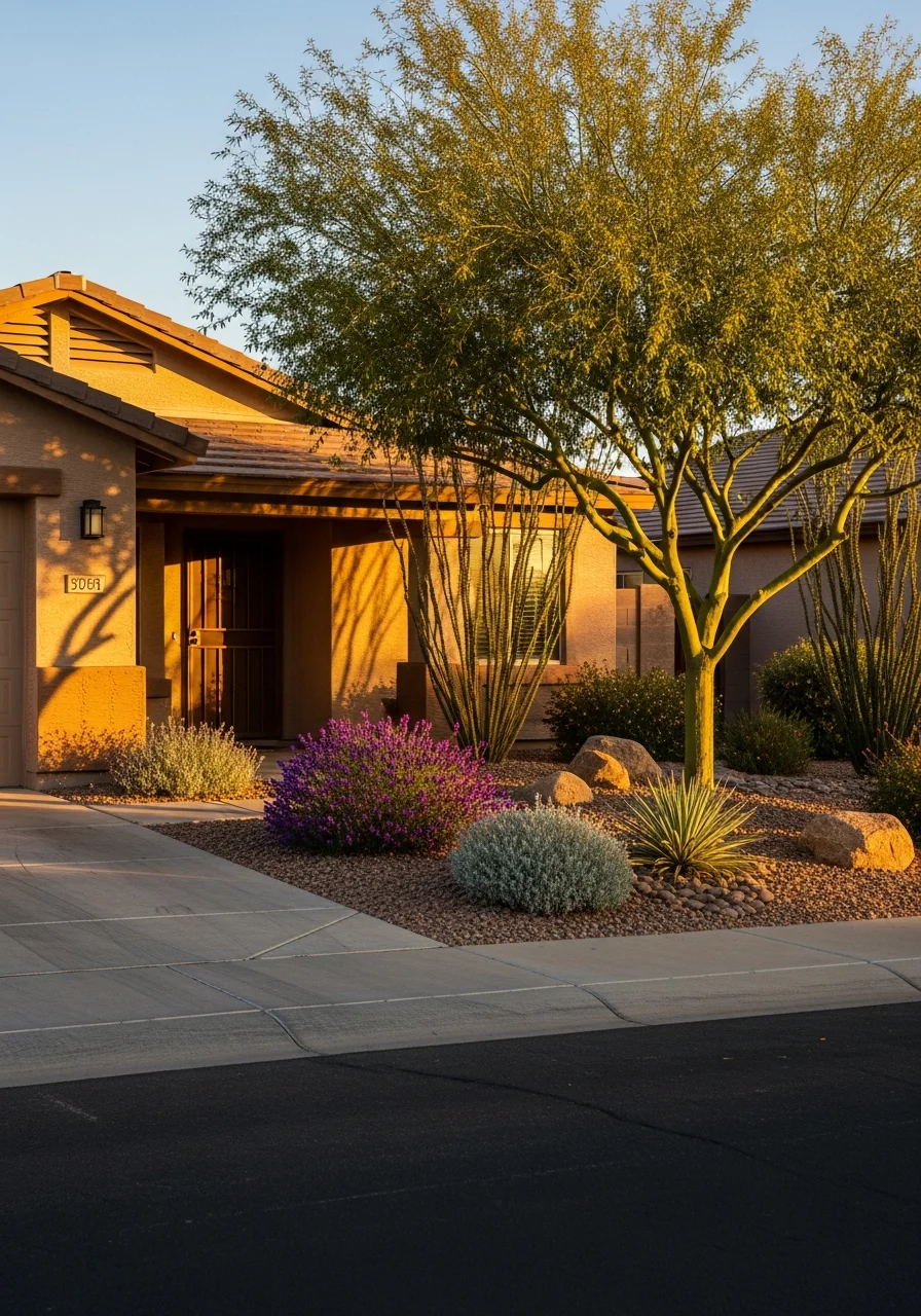 Chandler home with traditional design, front porch, and established neighborhood setting.